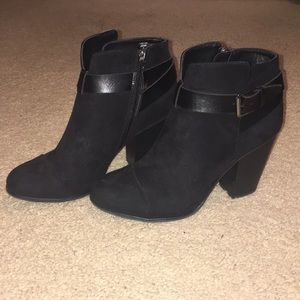 Limelight Black Booties with Buckle